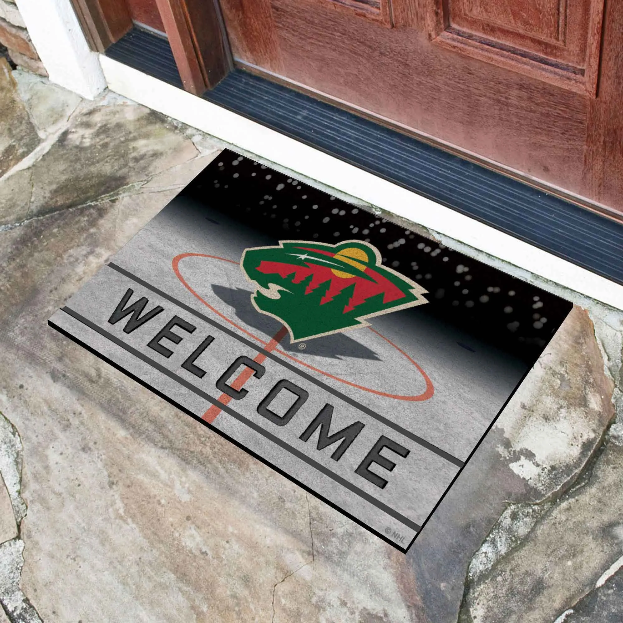 Minnesota Wild Rubber Door Mat - 18in. x 30in.