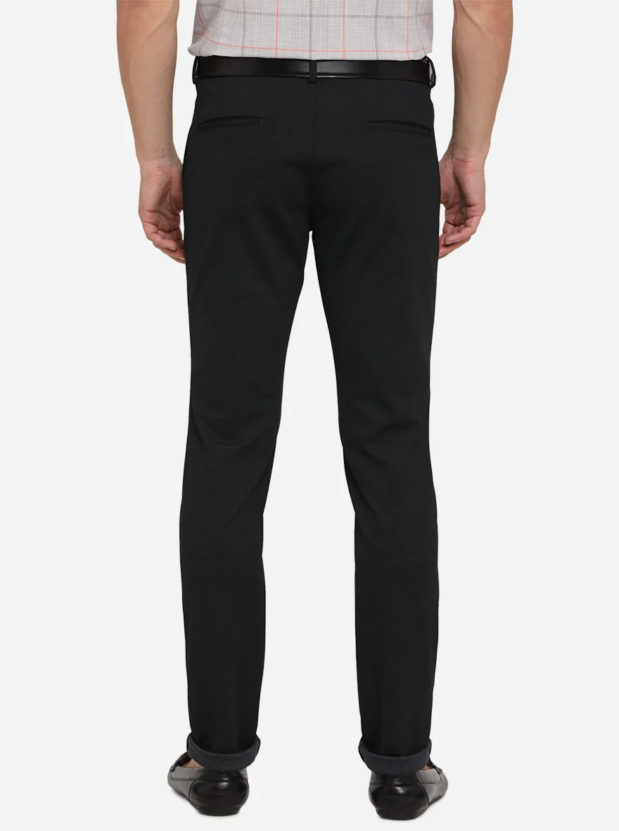 Navy Blue Solid Venice Fit Casual Trouser | JadeBlue