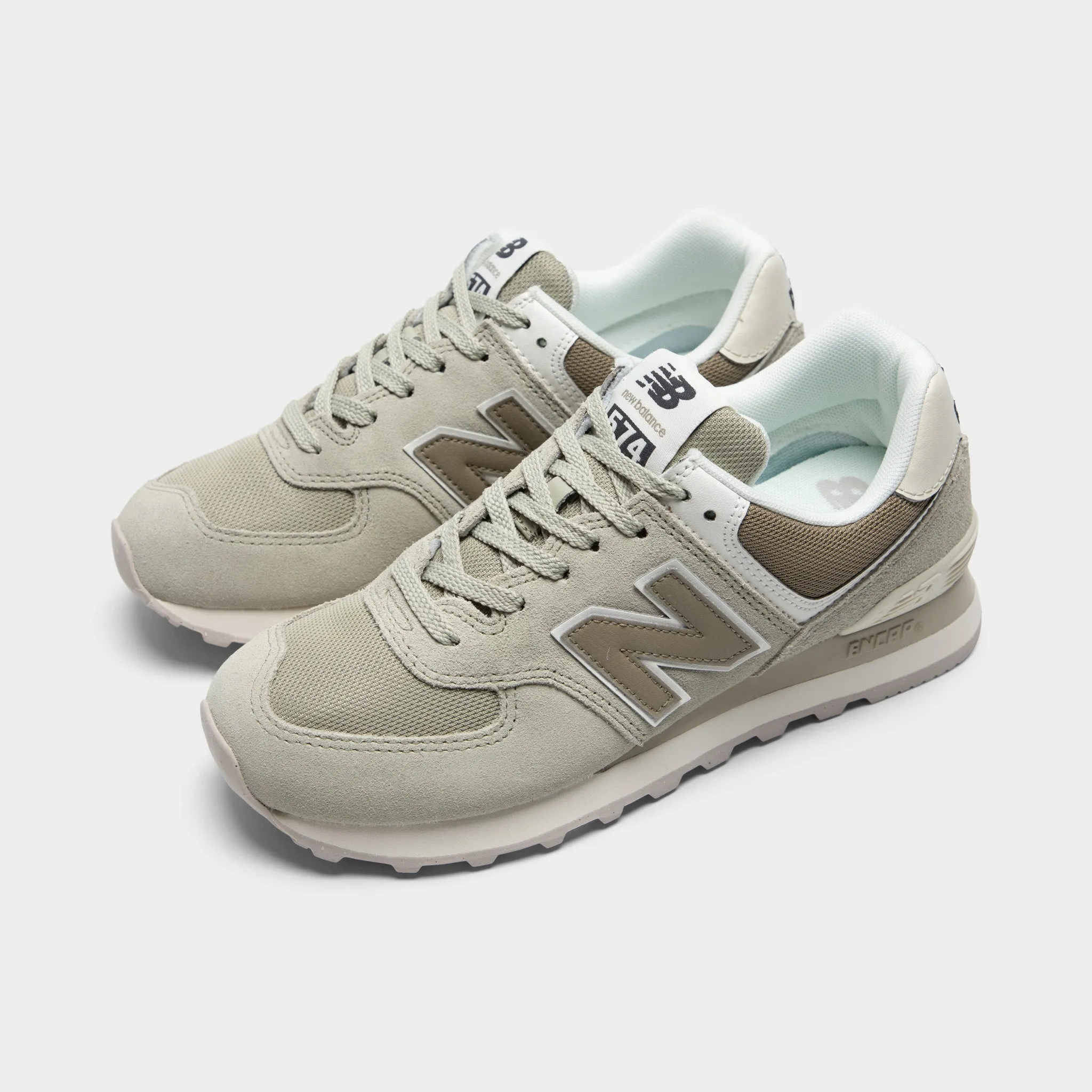 New Balance Women's 574 Olivine / Dark Stoneware - Turtledove