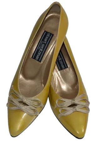 NEW vintage Stuart Weitzman golden yellow patent leather shoes 6 1/2