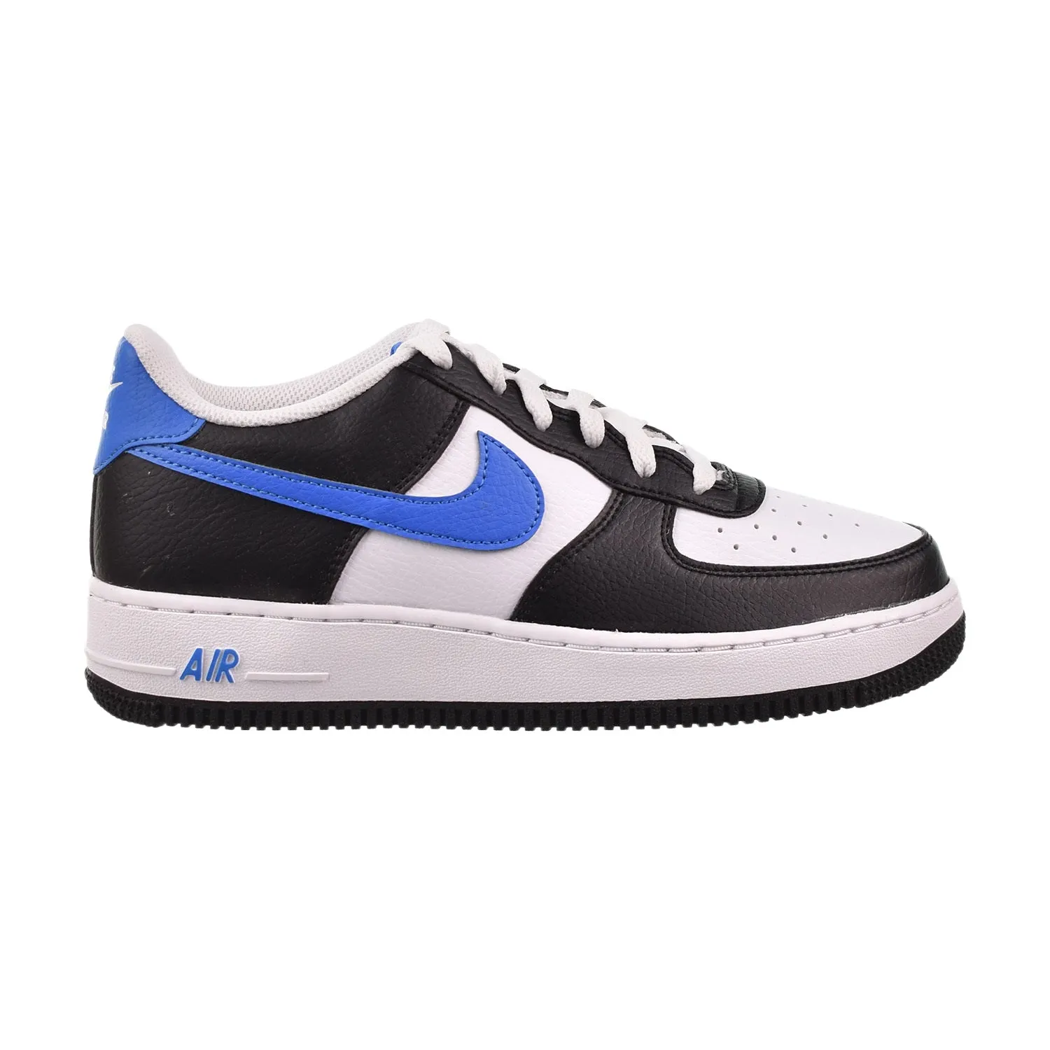 Nike Air Force 1 (GS) Big Kids' Shoes Black-White-Light Photo Blue