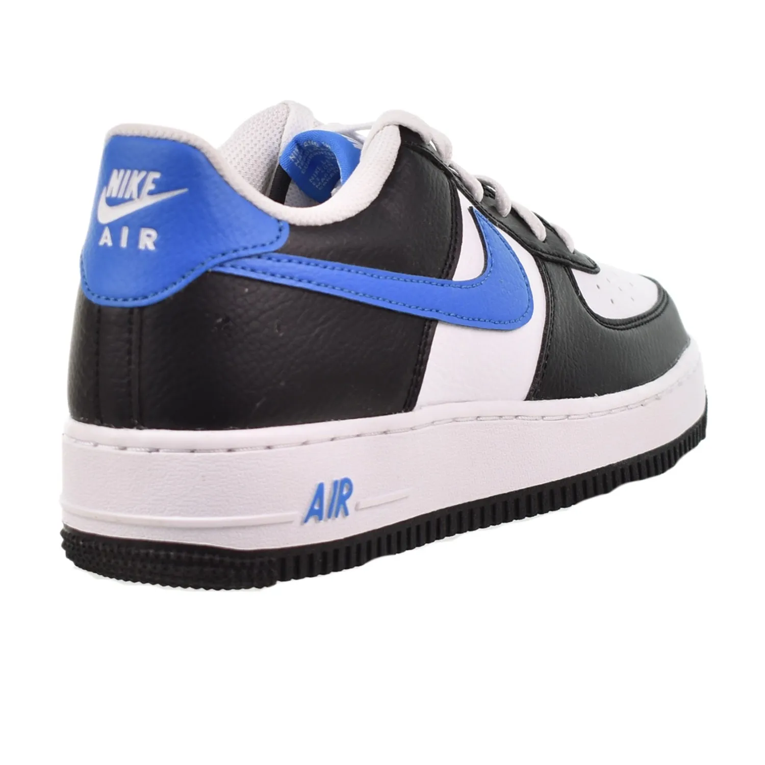 Nike Air Force 1 (GS) Big Kids' Shoes Black-White-Light Photo Blue