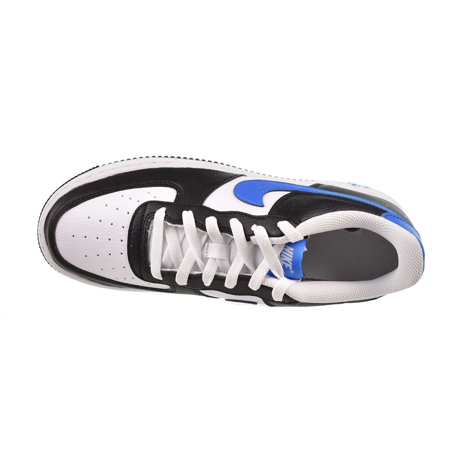 Nike Air Force 1 (GS) Big Kids' Shoes Black-White-Light Photo Blue