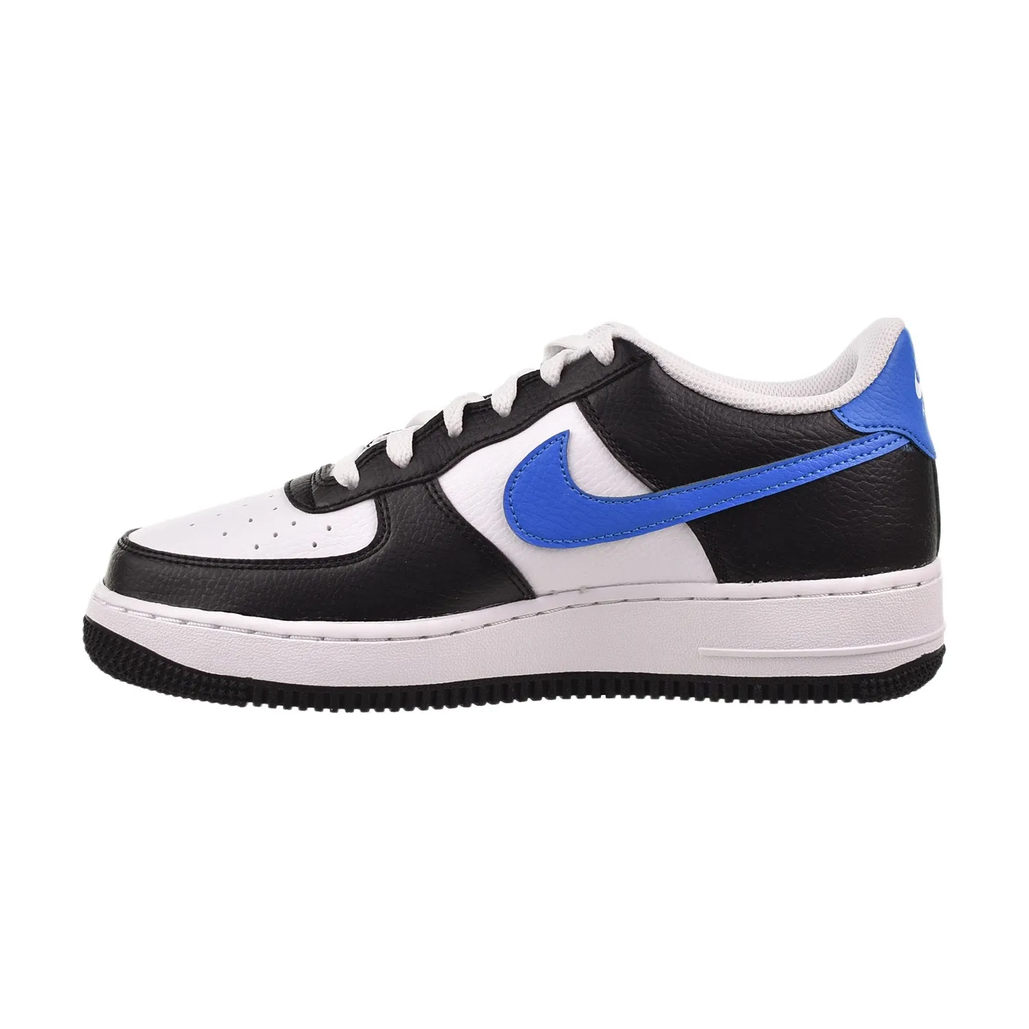 Nike Air Force 1 (GS) Big Kids' Shoes Black-White-Light Photo Blue