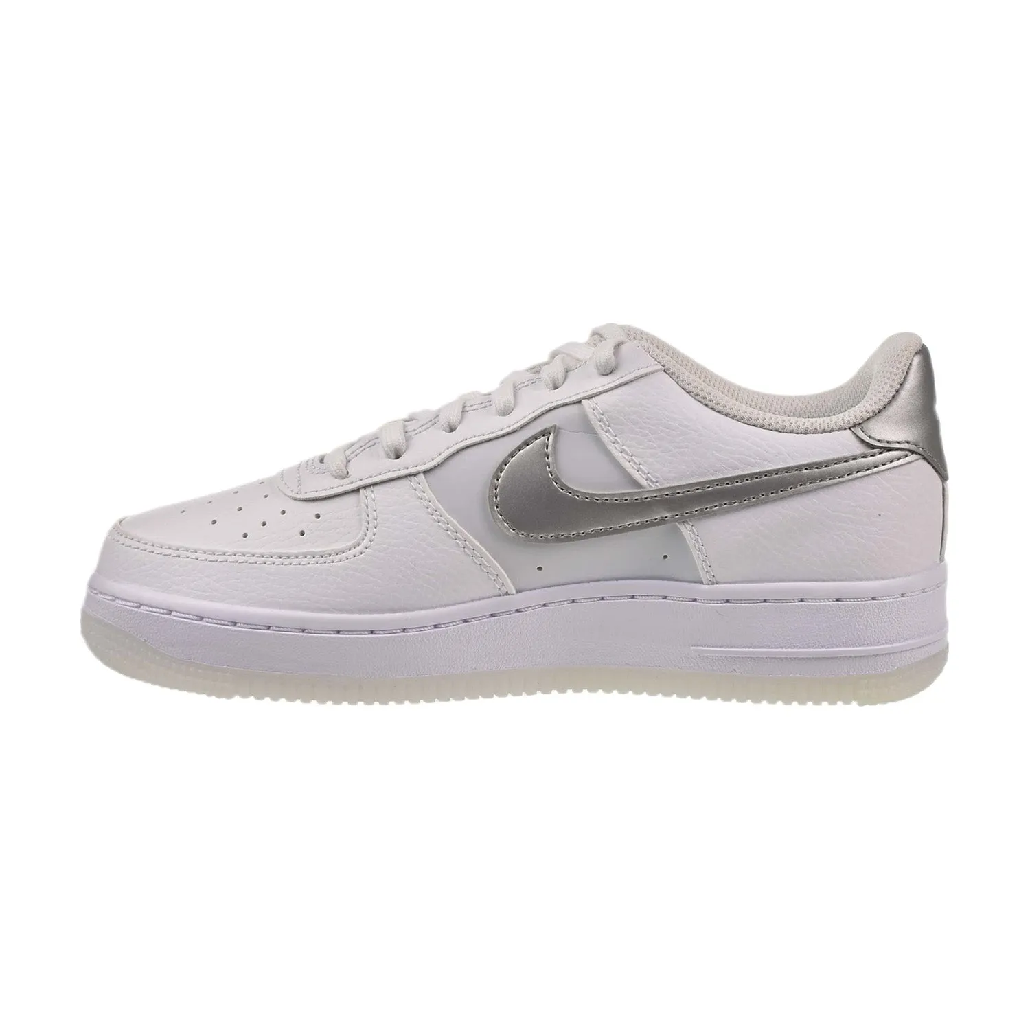 Nike Air Force 1 (GS) Big Kids' Shoes White-Pure Platinum