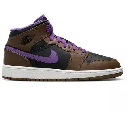 Nike Kid's Air Jordan 1 Mid Shoes - Palomino / Wild Berry / Black / White