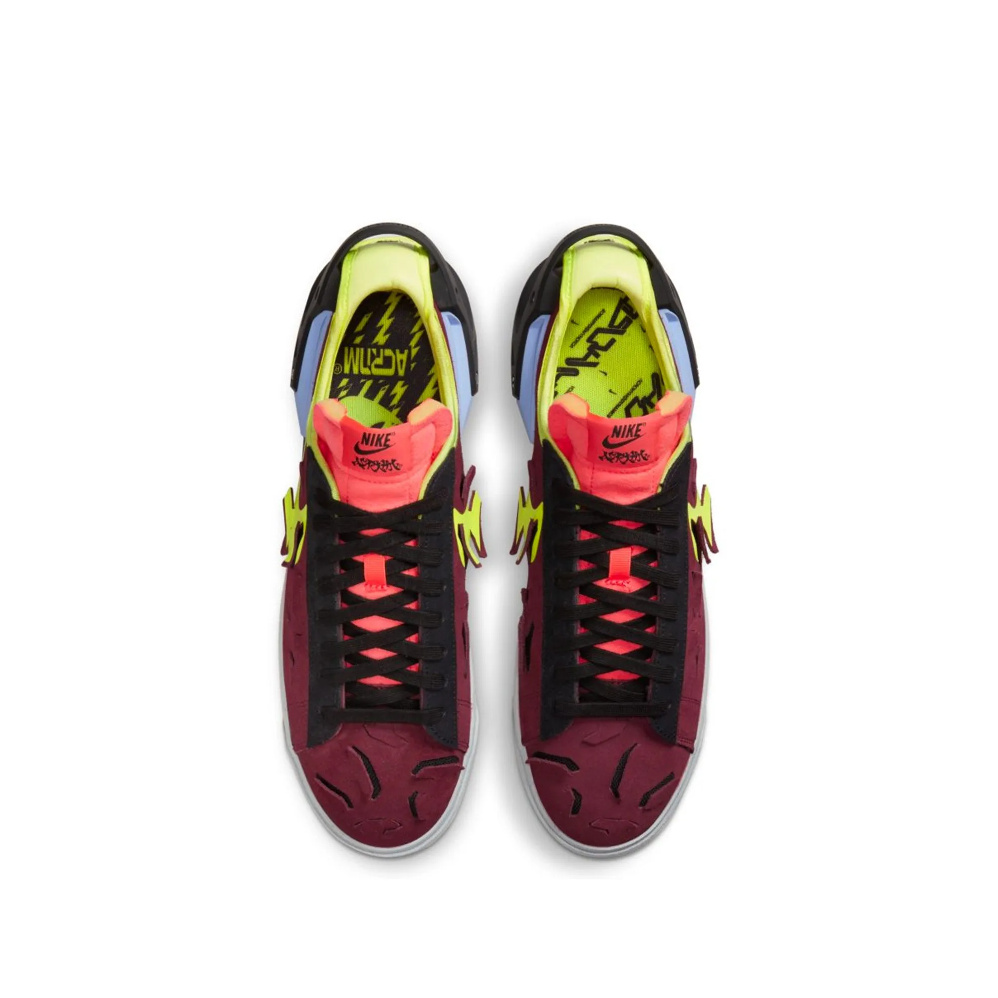 Nike x Acronym Blazer Low Shoes 'Night Maroon/Lemon Venom Black'