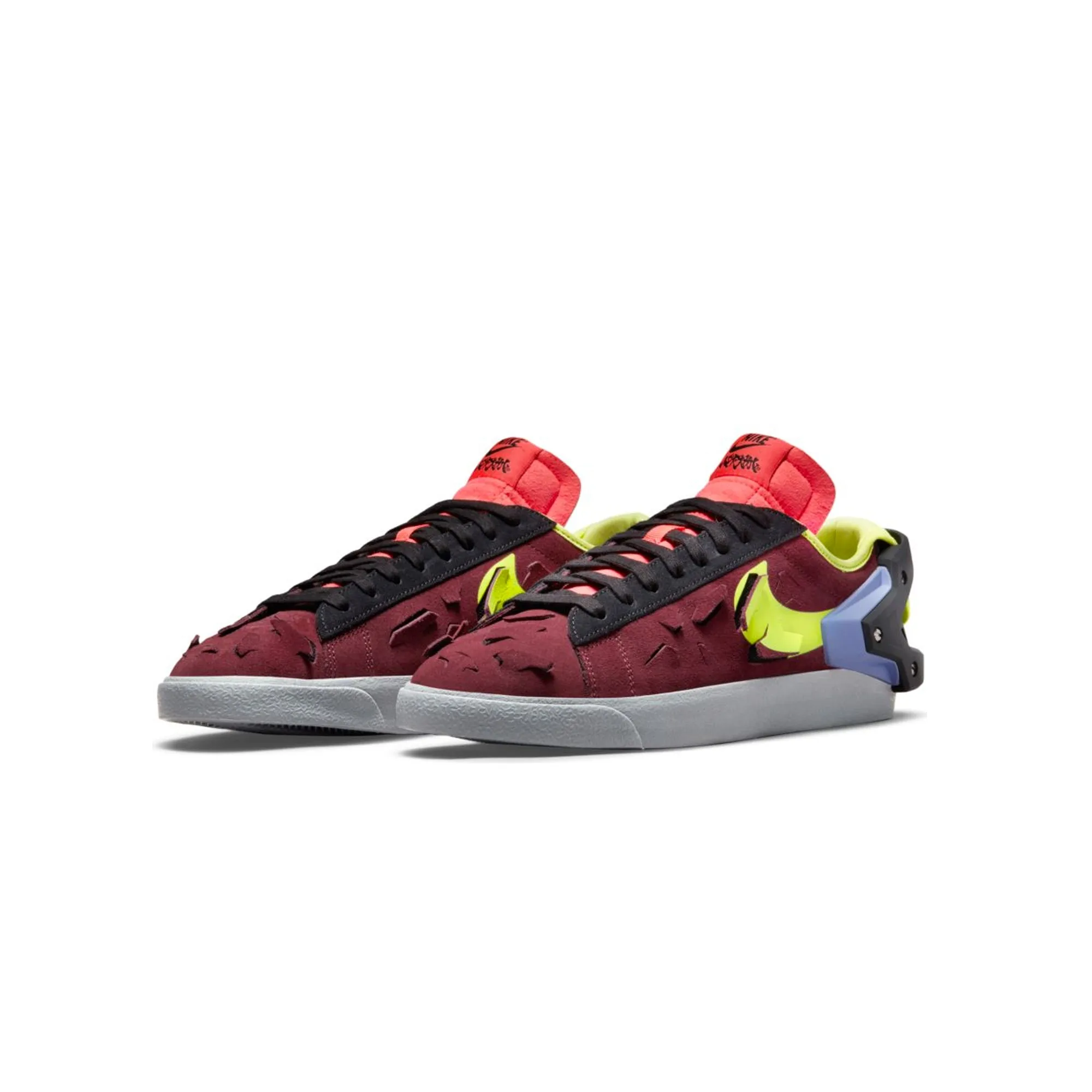 Nike x Acronym Blazer Low Shoes 'Night Maroon/Lemon Venom Black'