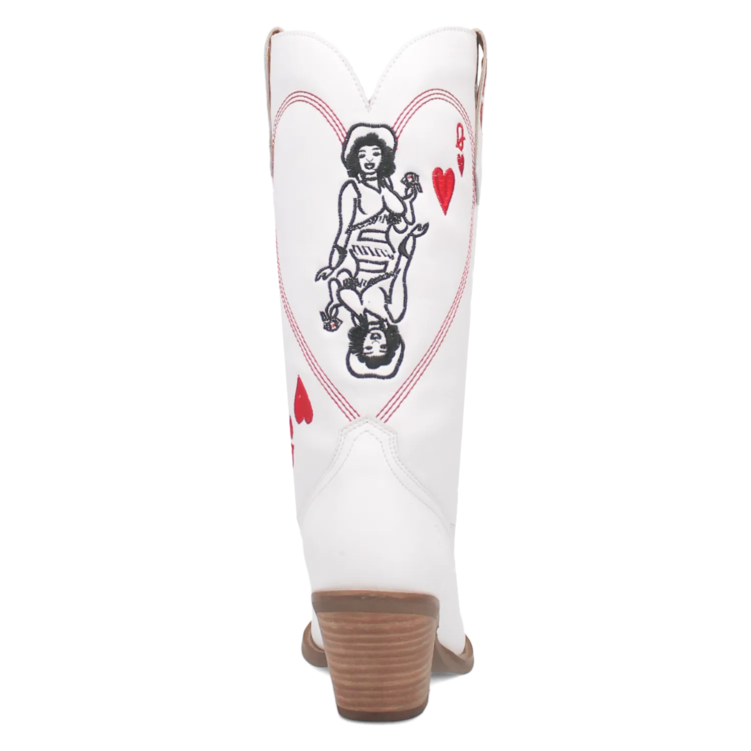 Online Exclusive | Dingo | Queen A Hearts Leather Boot in White**PREORDER