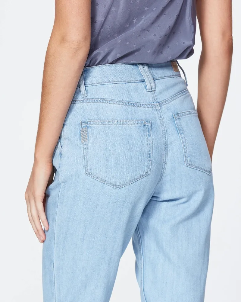 Paige - Pleated Denim Trouser in Parisun