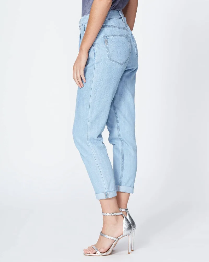 Paige - Pleated Denim Trouser in Parisun