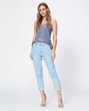 Paige - Pleated Denim Trouser in Parisun