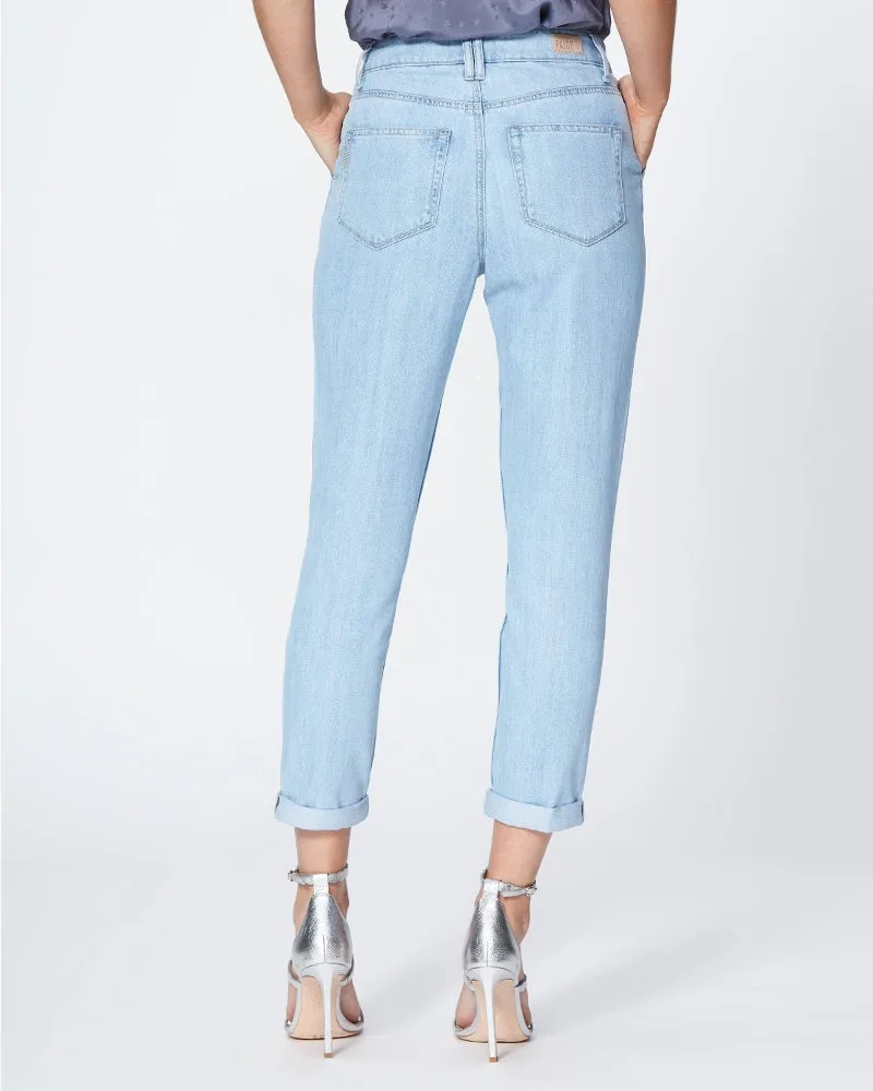 Paige - Pleated Denim Trouser in Parisun