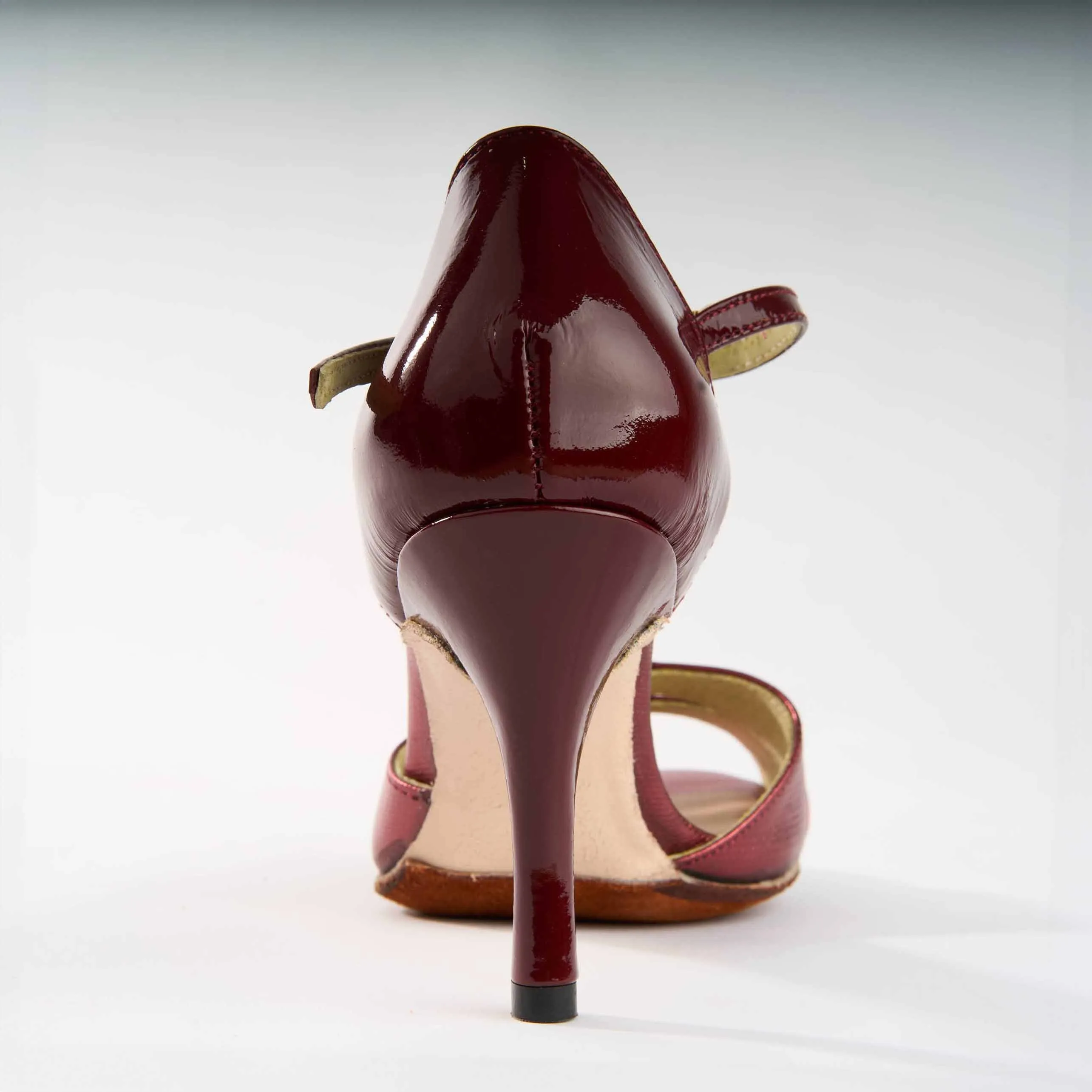 Patent Burgundy and Metalic Red - Handmade Shoe - Dana 4208