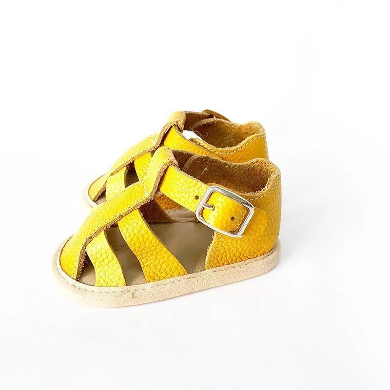 Riley Leather Sandals - Mustard