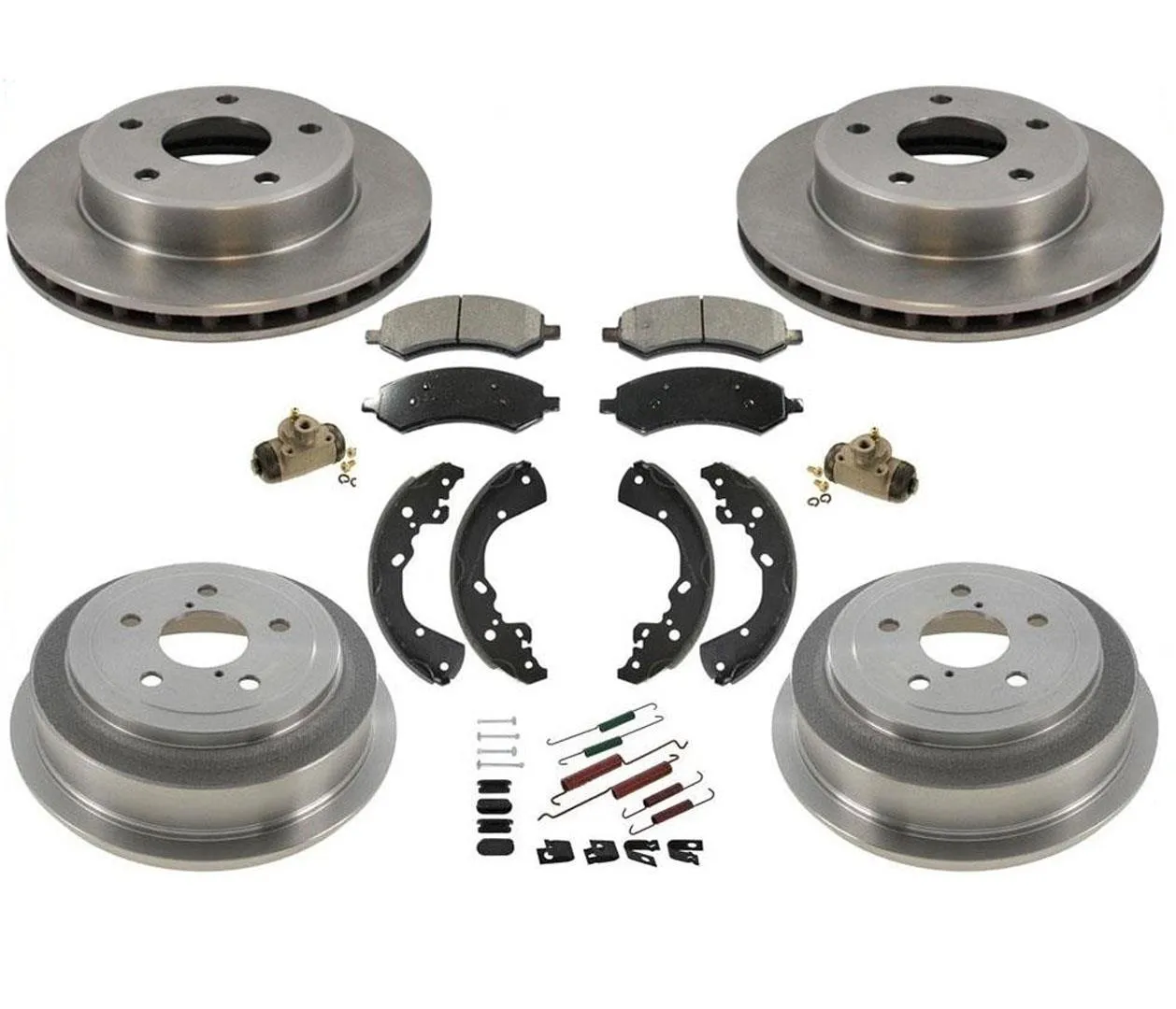 Rotors Disc Pads Rear Brake Drums & Shoes Wheel Cylinders For 2006 Dakota 9pc Kt