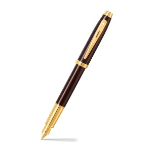 Sheaffer® 100 9370 Glossy Coffee Brown Fountain Pen With PVD Gold-Tone Trim - Medium