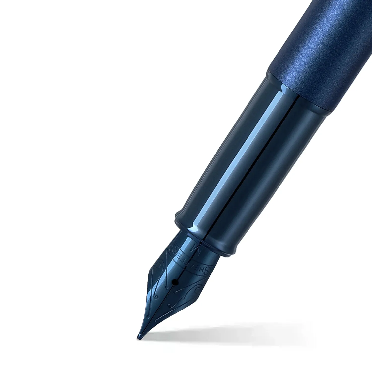 Sheaffer® 100 9371 Satin Blue Fountain Pen With PVD Blue Trim - Medium