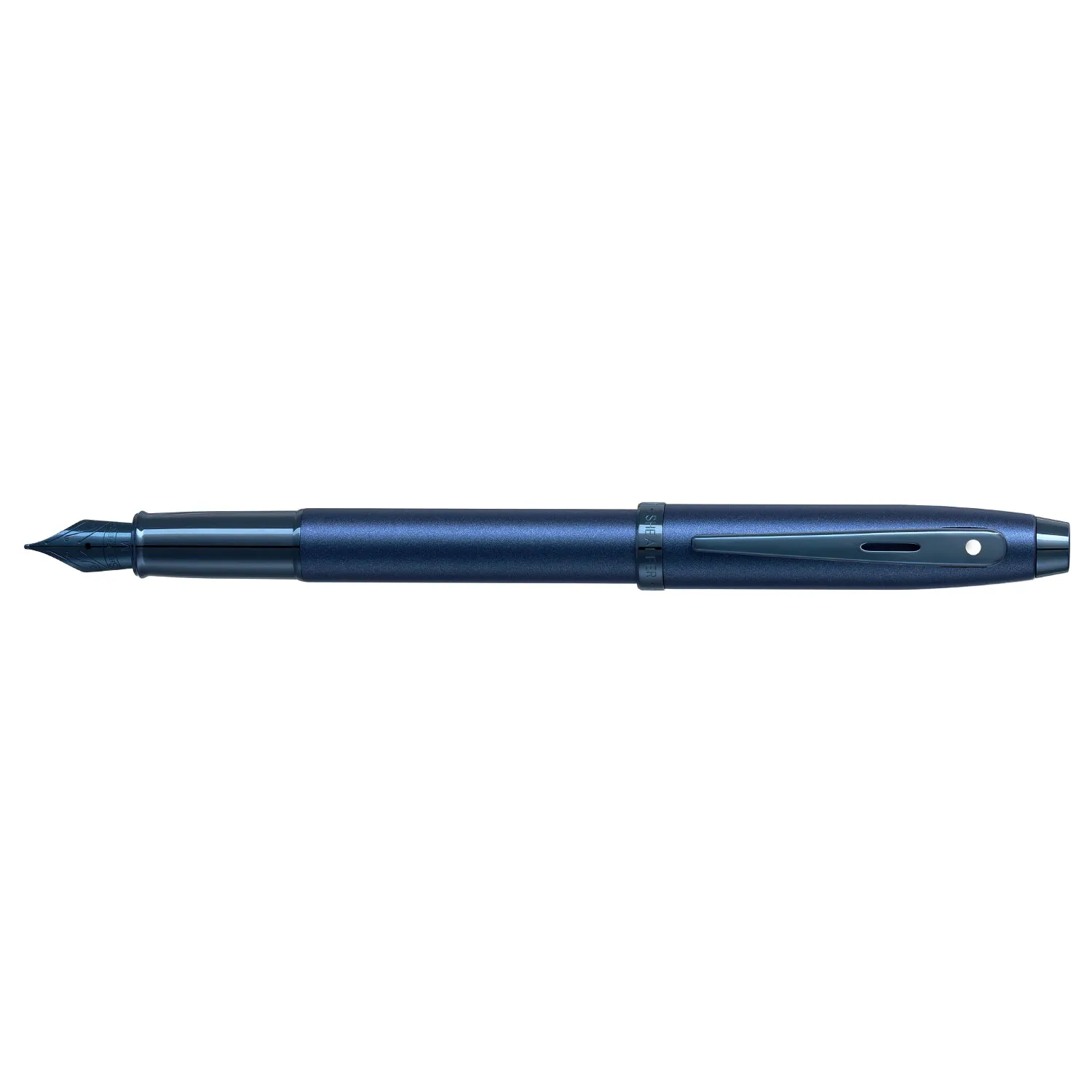 Sheaffer® 100 9371 Satin Blue Fountain Pen With PVD Blue Trim - Medium