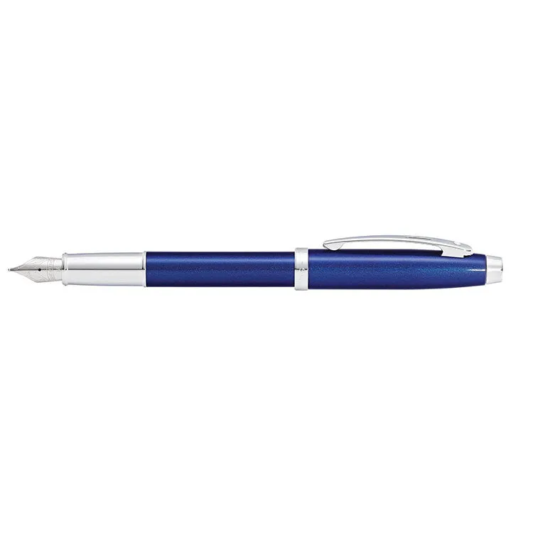 Sheaffer® 100 Glossy Blue with Chrome Trims Fountain Pen - Medium