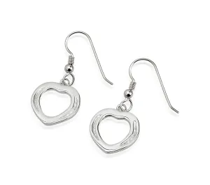 Shoe Heart Earrings - Dangles, Sterling Silver