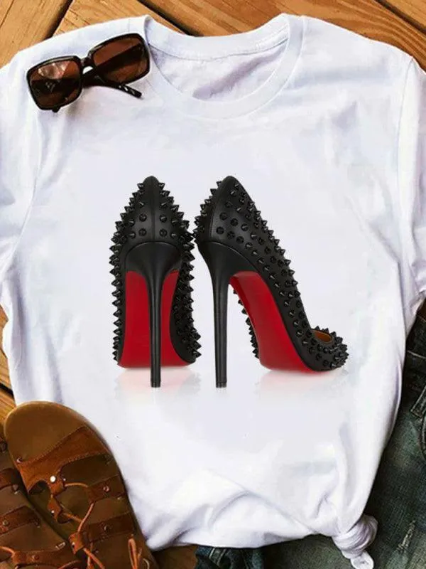 Shoes Print Women T-shirt