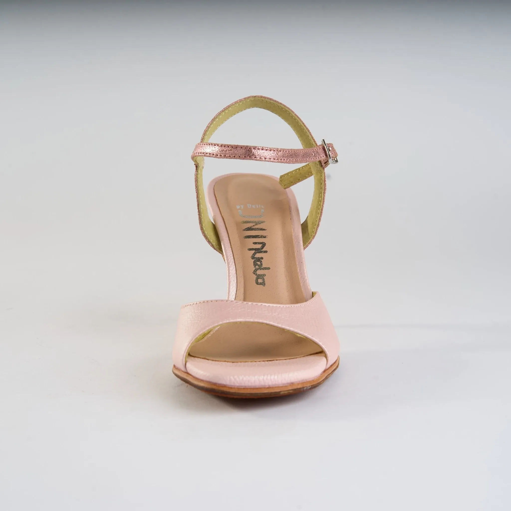 Soft Pink and Metallic Pink Accents - Handmade Tango Shoes - Ema 4842