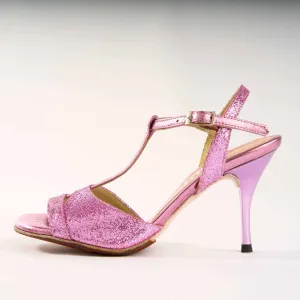 Sparkle Fuxia Genuine Leather - Handmade Tango Shoe - Dana 4203