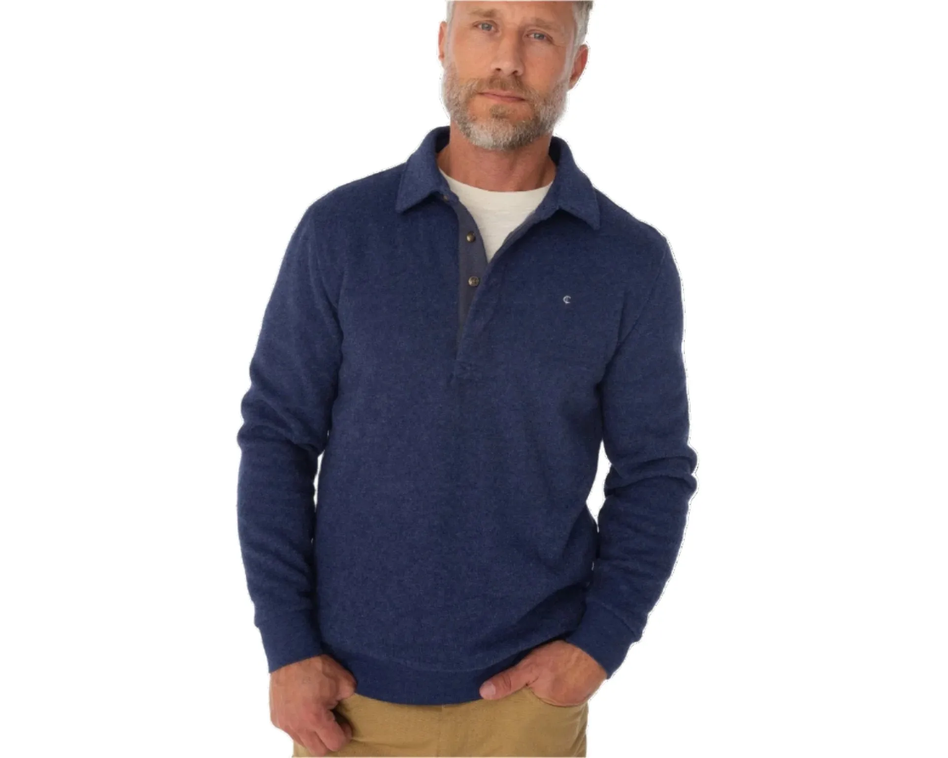 Terry Collared Sweatshirt - Navy