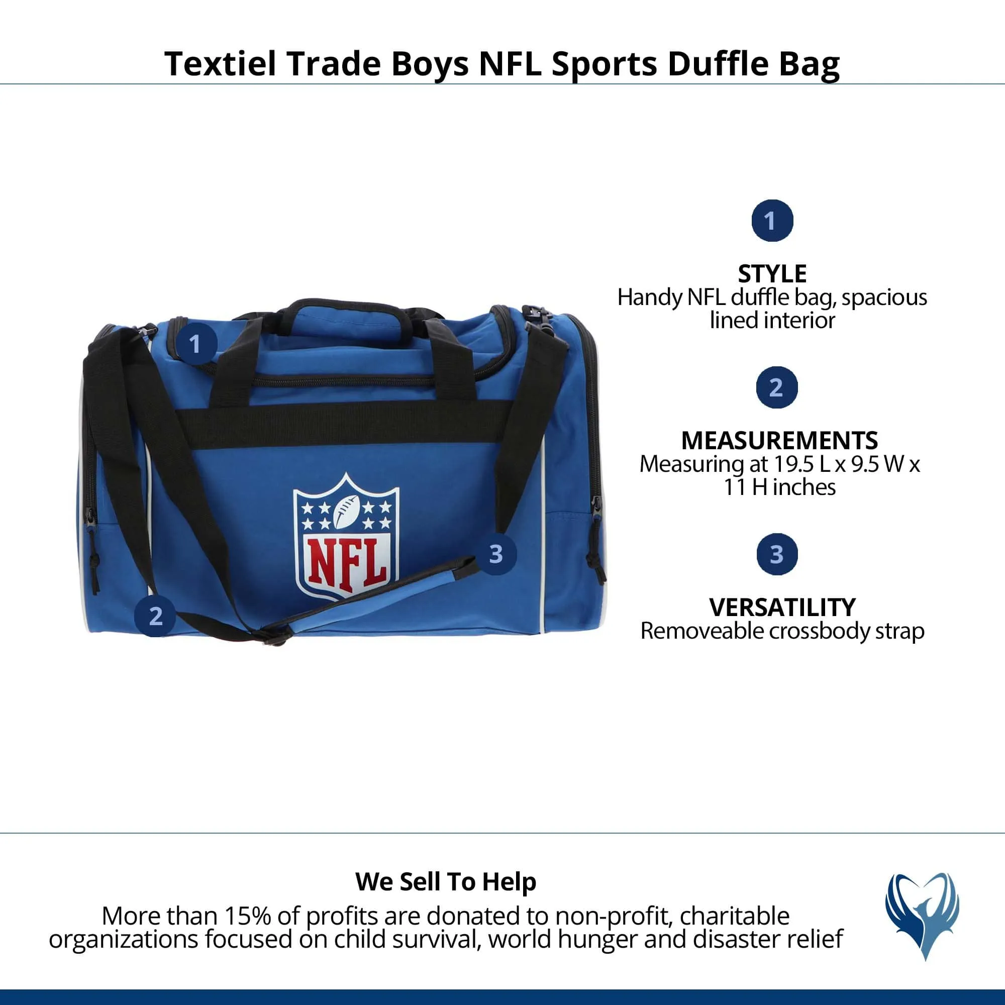 Textiel Trade Boys NFL Sports Duffle Bag