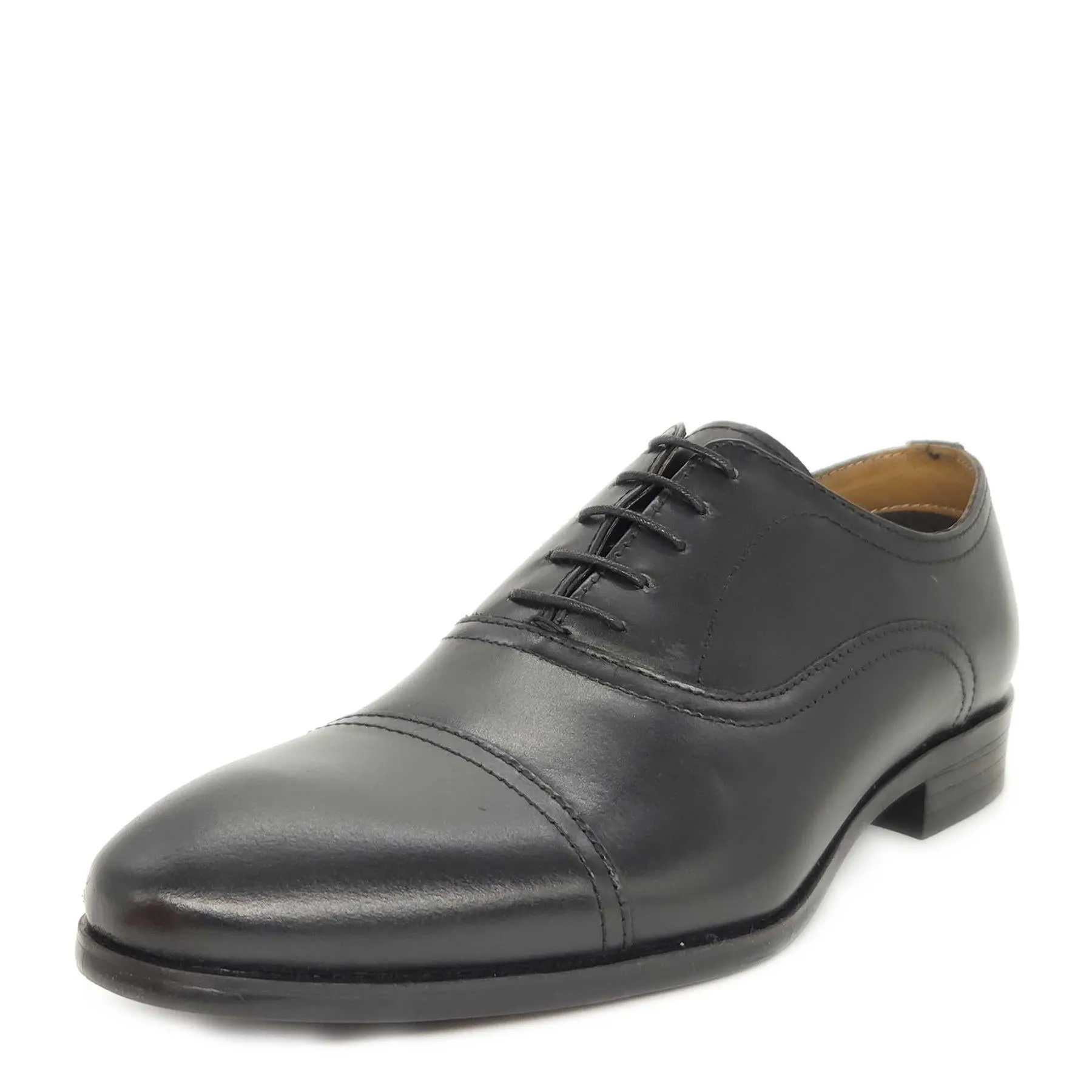 Thomas Crick Stowe Mens Leather Cap Leather Lace Up Oxford Shoes