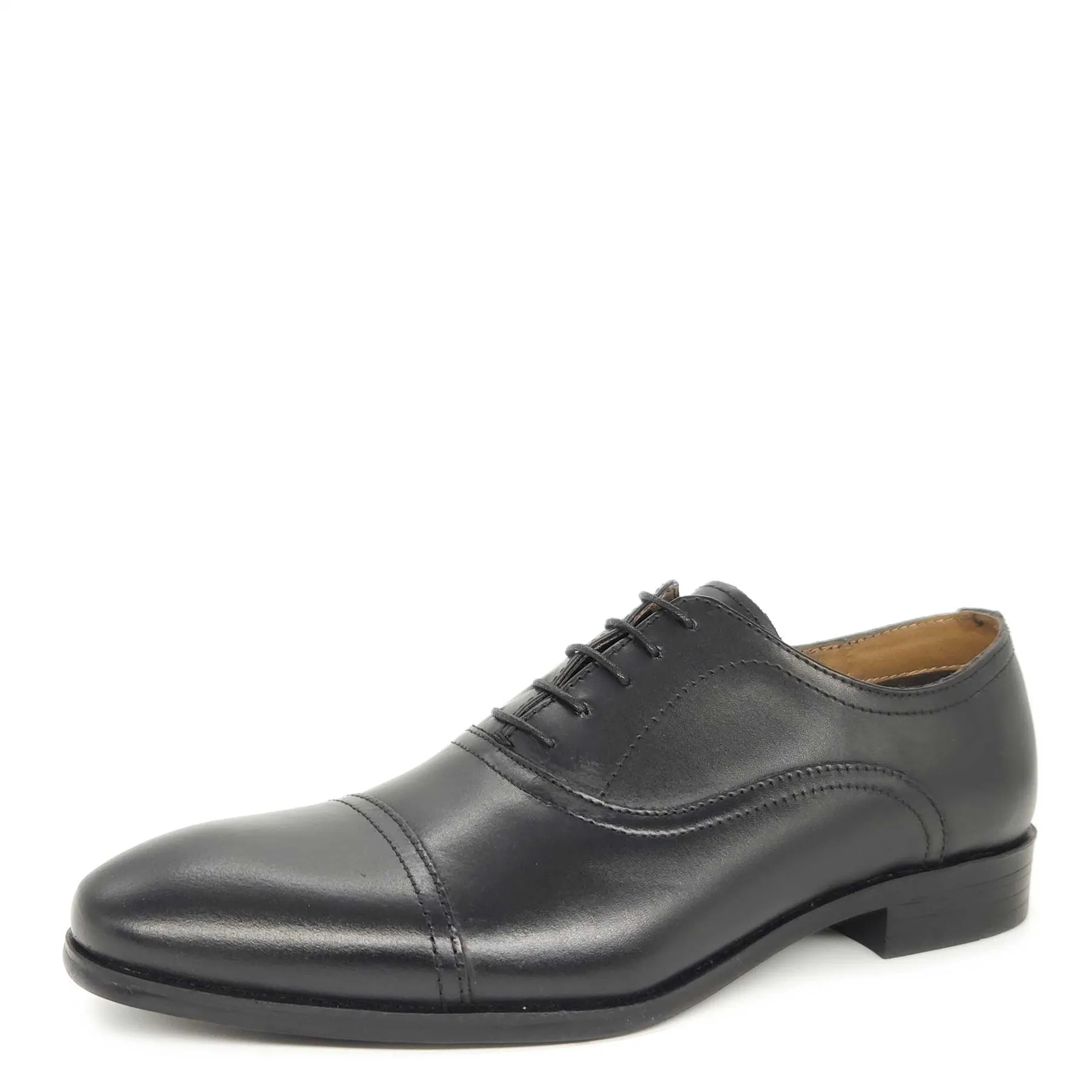 Thomas Crick Stowe Mens Leather Cap Leather Lace Up Oxford Shoes