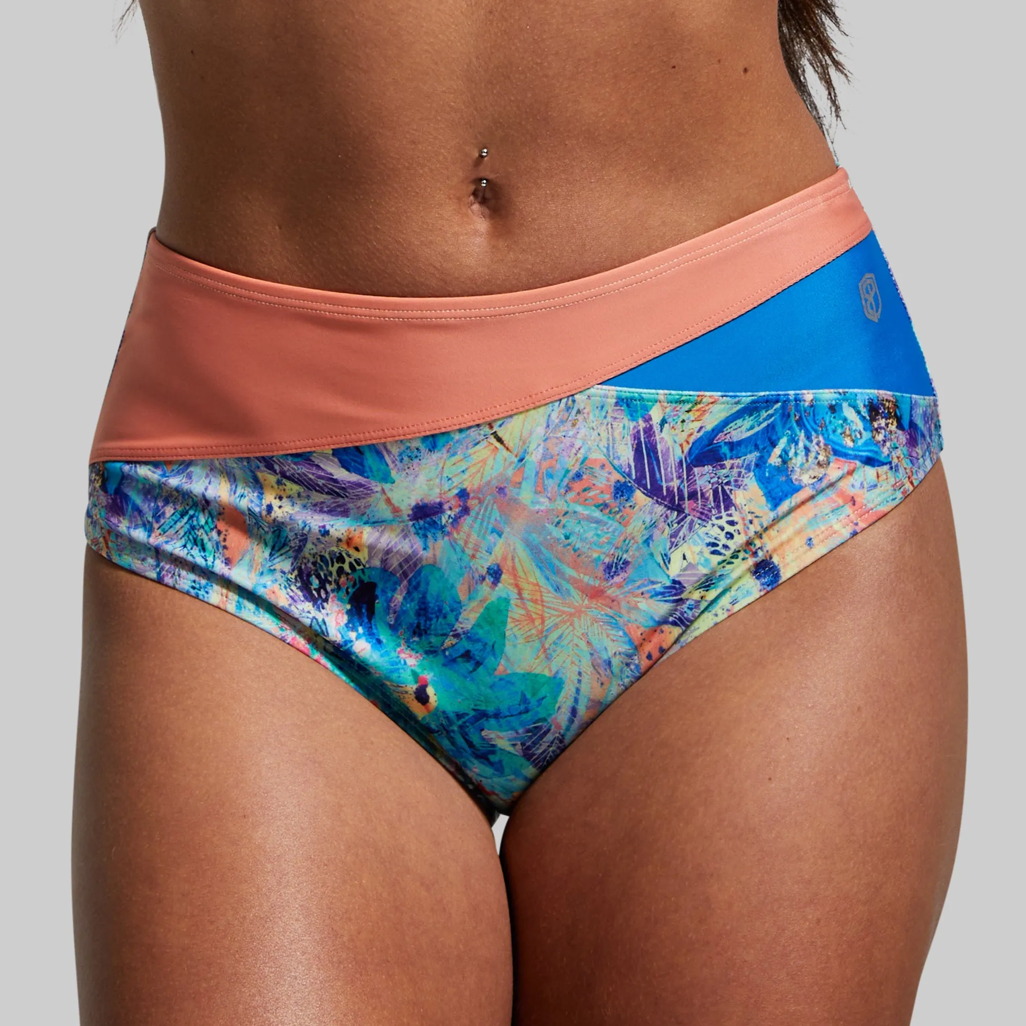 Tropics Bikini Bottom (Iridescent Iris/Bright Blue/Flame)