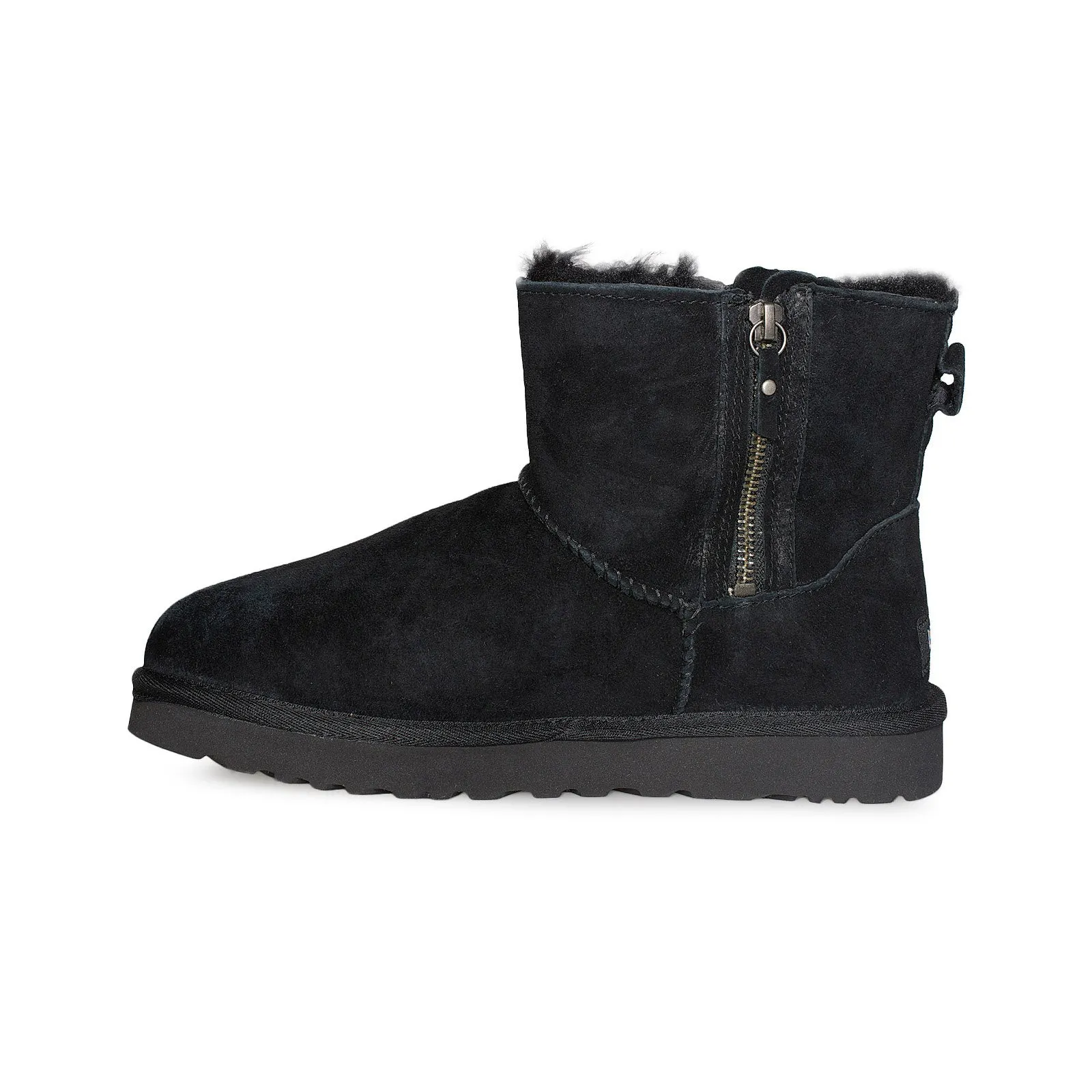 UGG Classic Mini Double Zip Black Boots - Women's