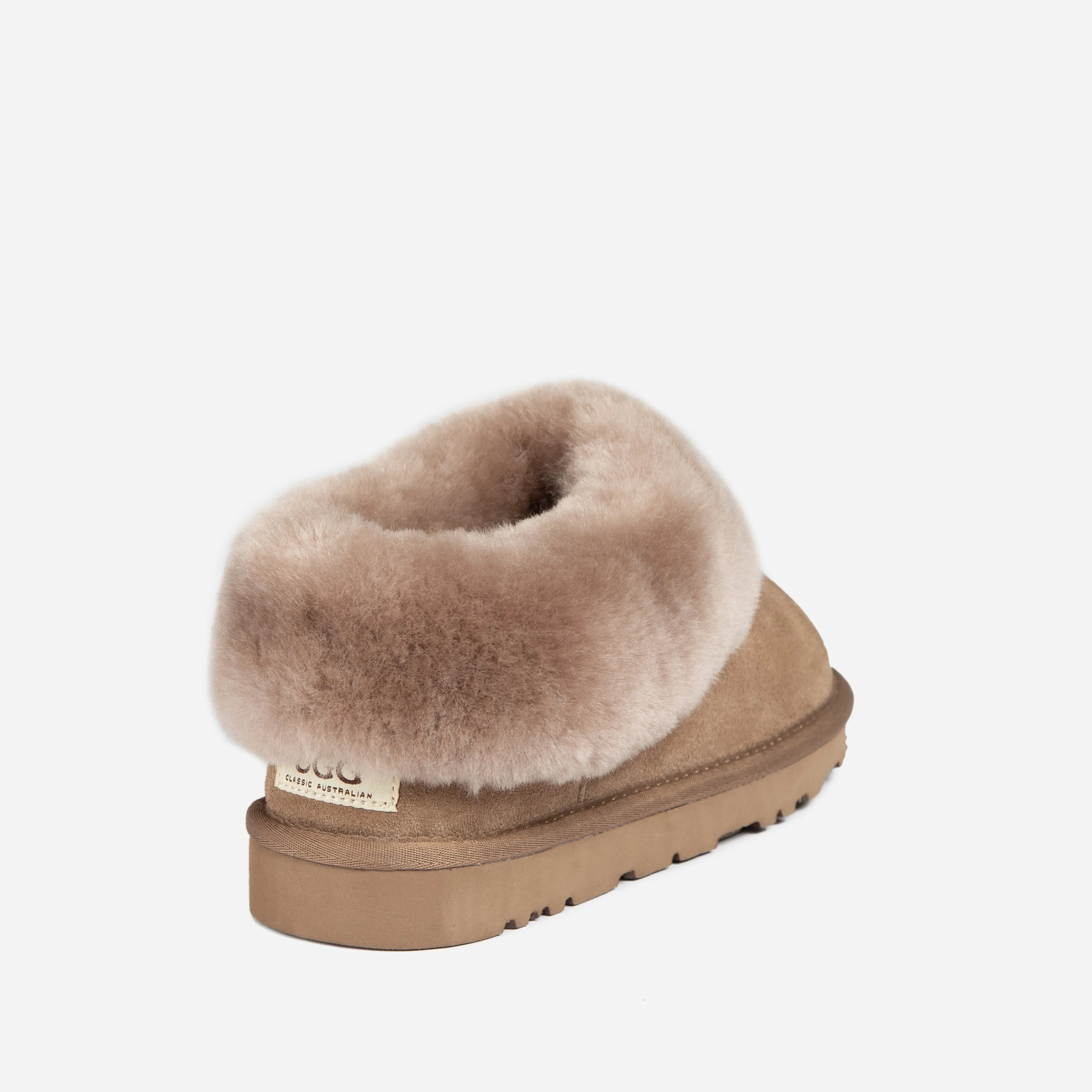 Ugg Slippers Collar Unisex Premium Sheepskin Slippers Suede (Unisex Cow Suede)