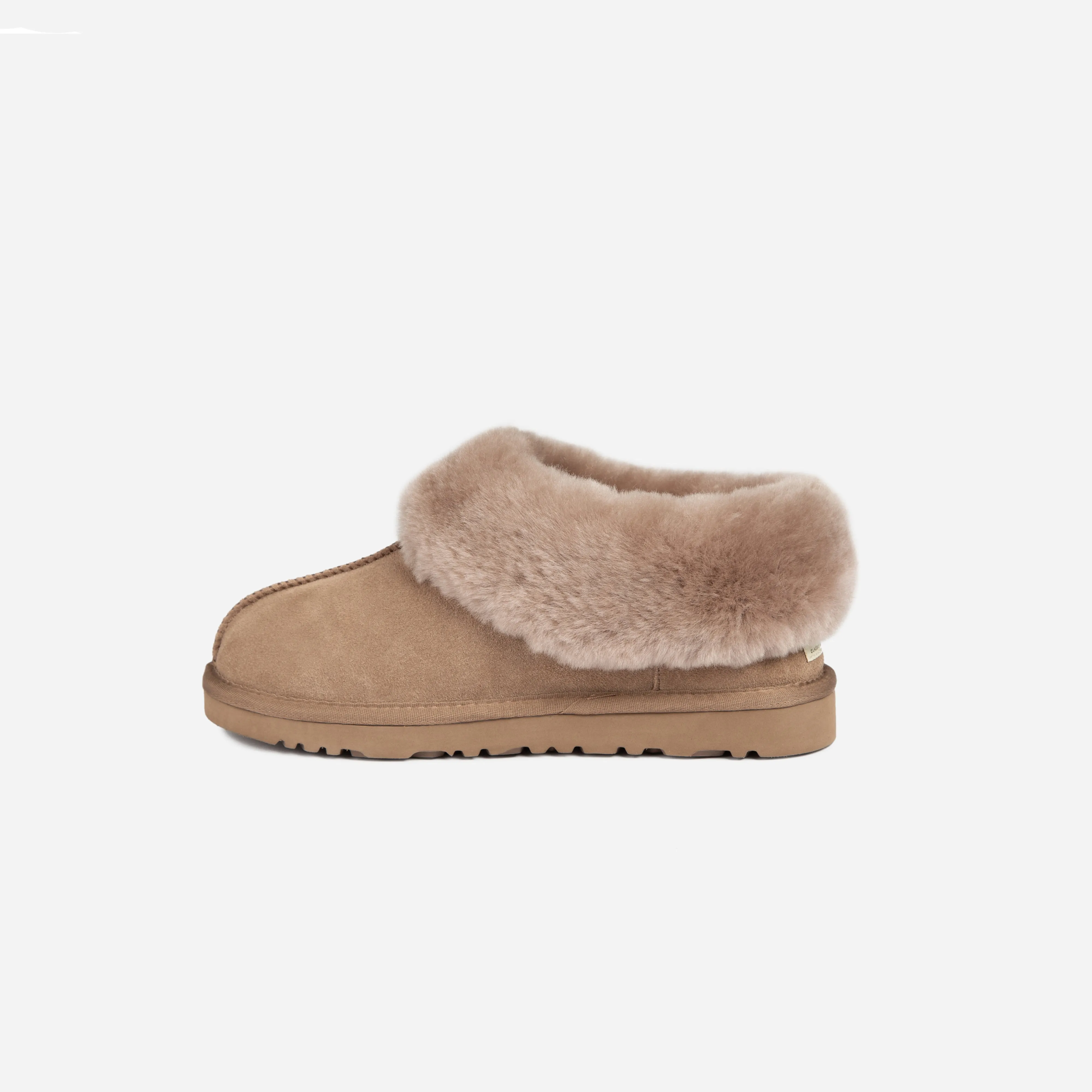 Ugg Slippers Collar Unisex Premium Sheepskin Slippers Suede (Unisex Cow Suede)