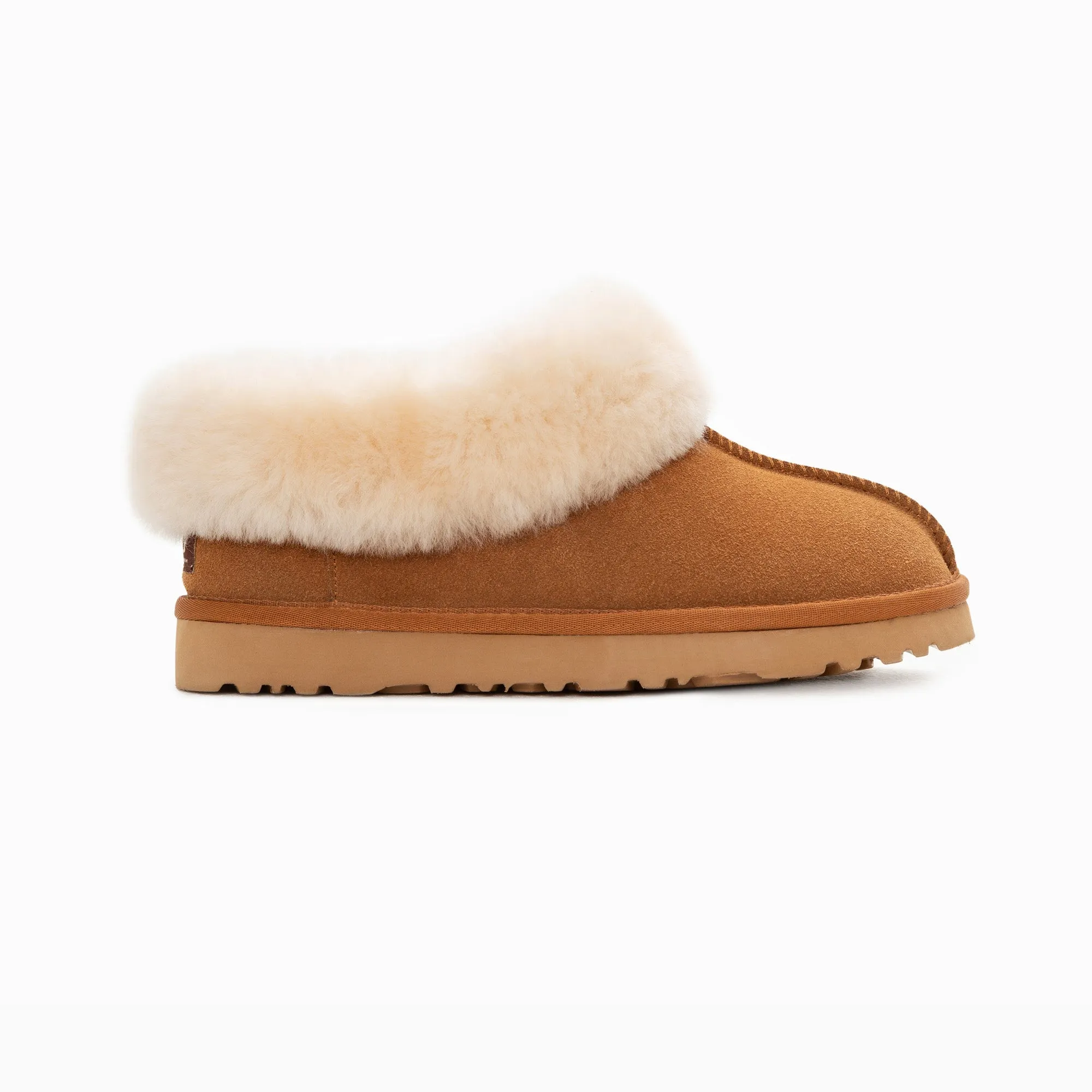 Ugg Slippers Collar Unisex Premium Sheepskin Slippers Suede (Unisex Cow Suede)