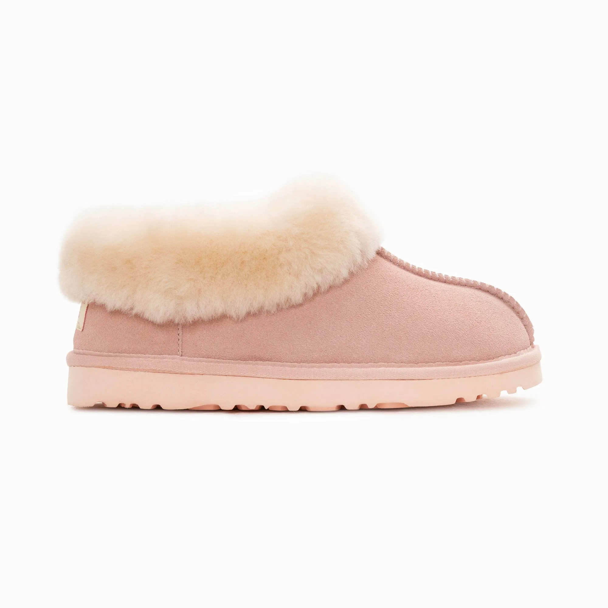 Ugg Slippers Collar Unisex Premium Sheepskin Slippers Suede (Unisex Cow Suede)