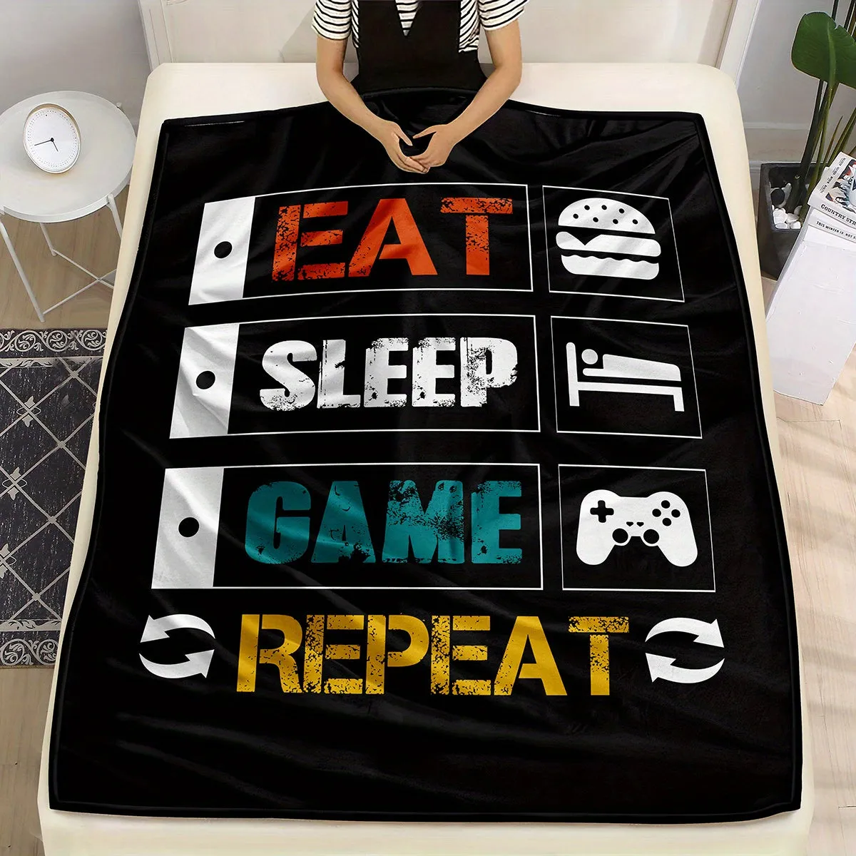 Ultra-Soft Flannel Gaming Throw Blanket - Warm, Cozy, and Oversized for Ultimate Comfort on Couch and Bed - Perfect for Marathon Gameplay Sessions, Relaxation, and Snuggling Up on Chilly Nights