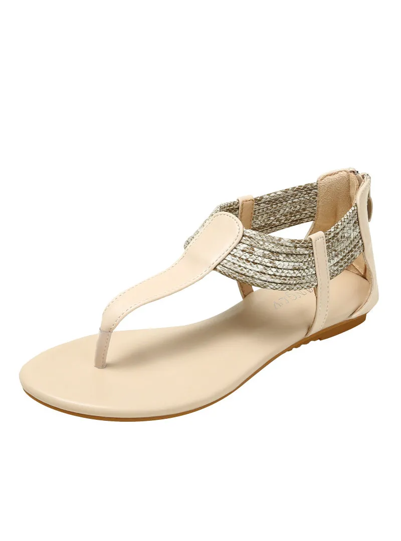 Uniwim Summer beach by the seaside sandals Casual Woven Color Matching Flat-bottomed Sandals