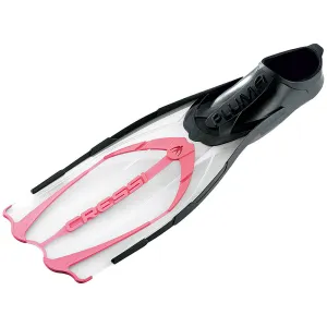 Used Cressi Pluma Full Foot Fins-Clear / Pink 2-3 / EU:33-34