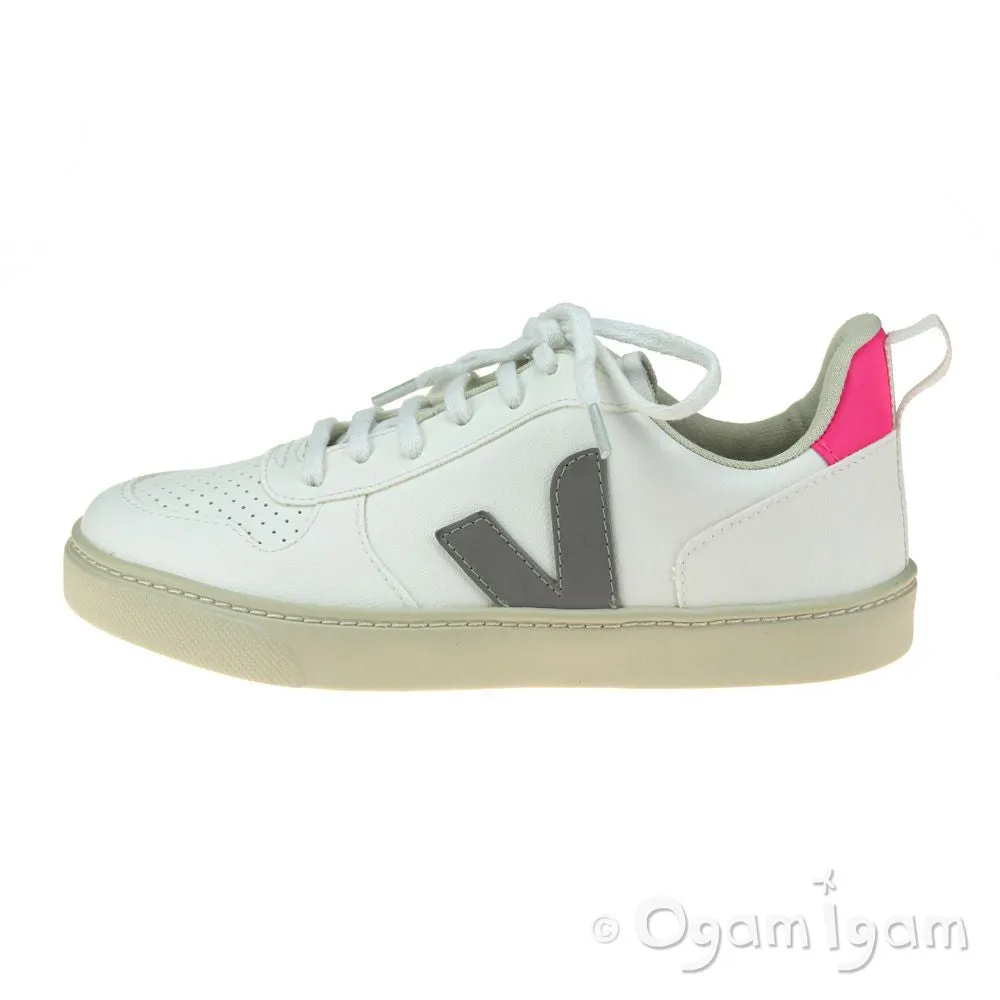 Veja V-10 Lace Girls White Oxford Grey Sari Sneaker Shoe