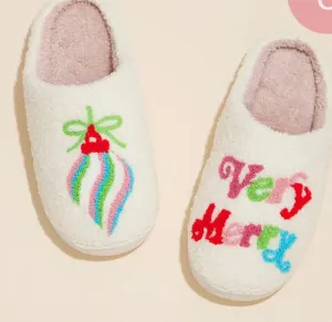 Very Merry Christmas Slippers