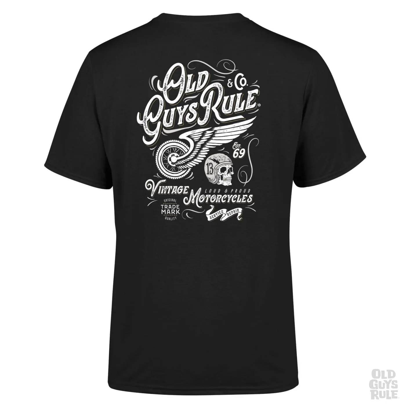 'Vintage Motorcycles IV' T-Shirt - Black