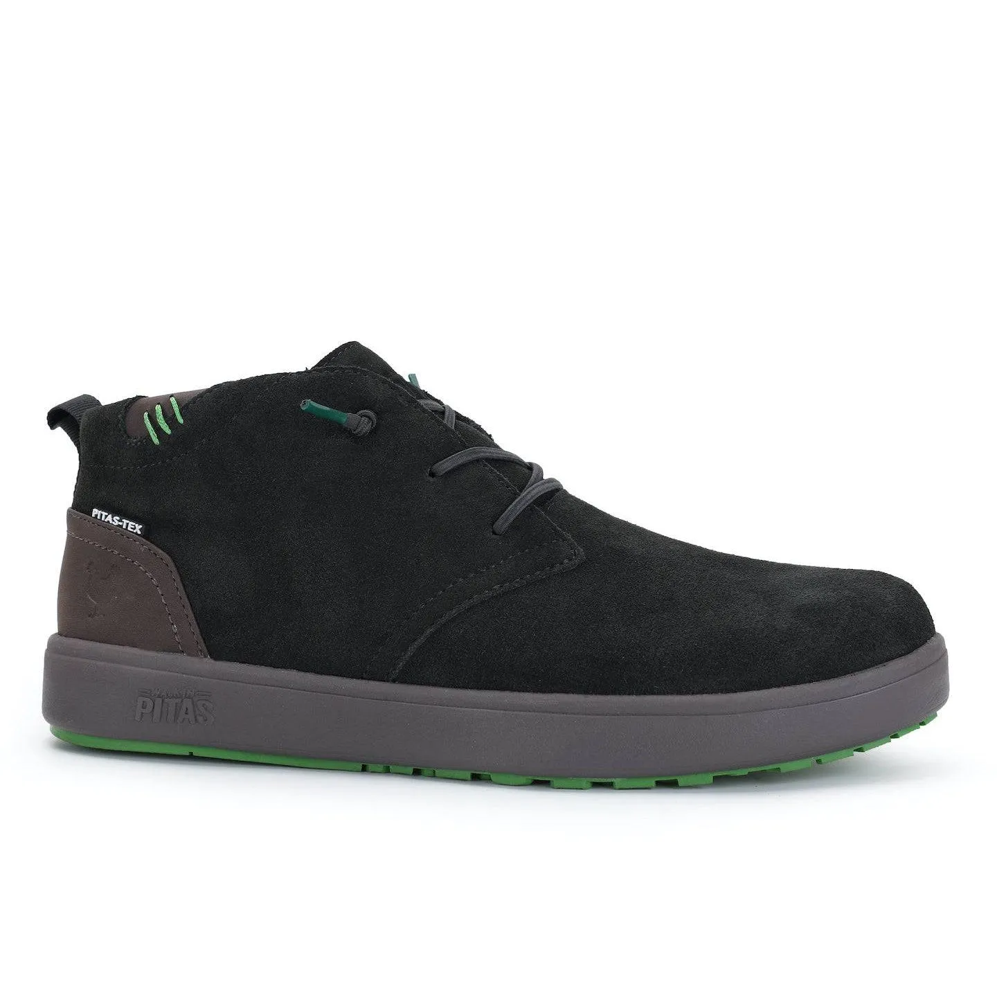 Walk in Pitas Coast-Jaya Mens Moss Green Suede Waterproof Elasticated Ankle Boots