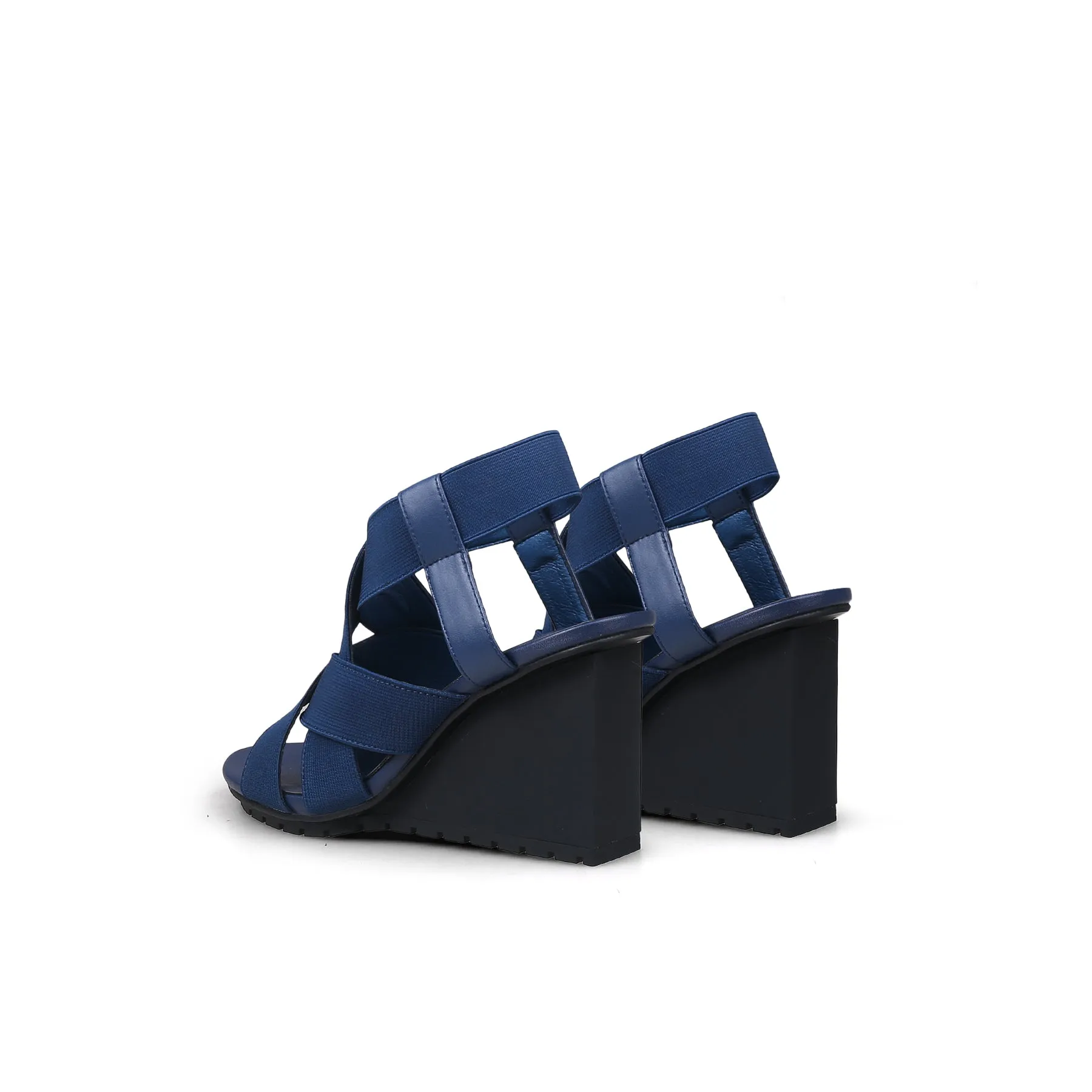 Weave Open Toe Ankle-Strap Wedges