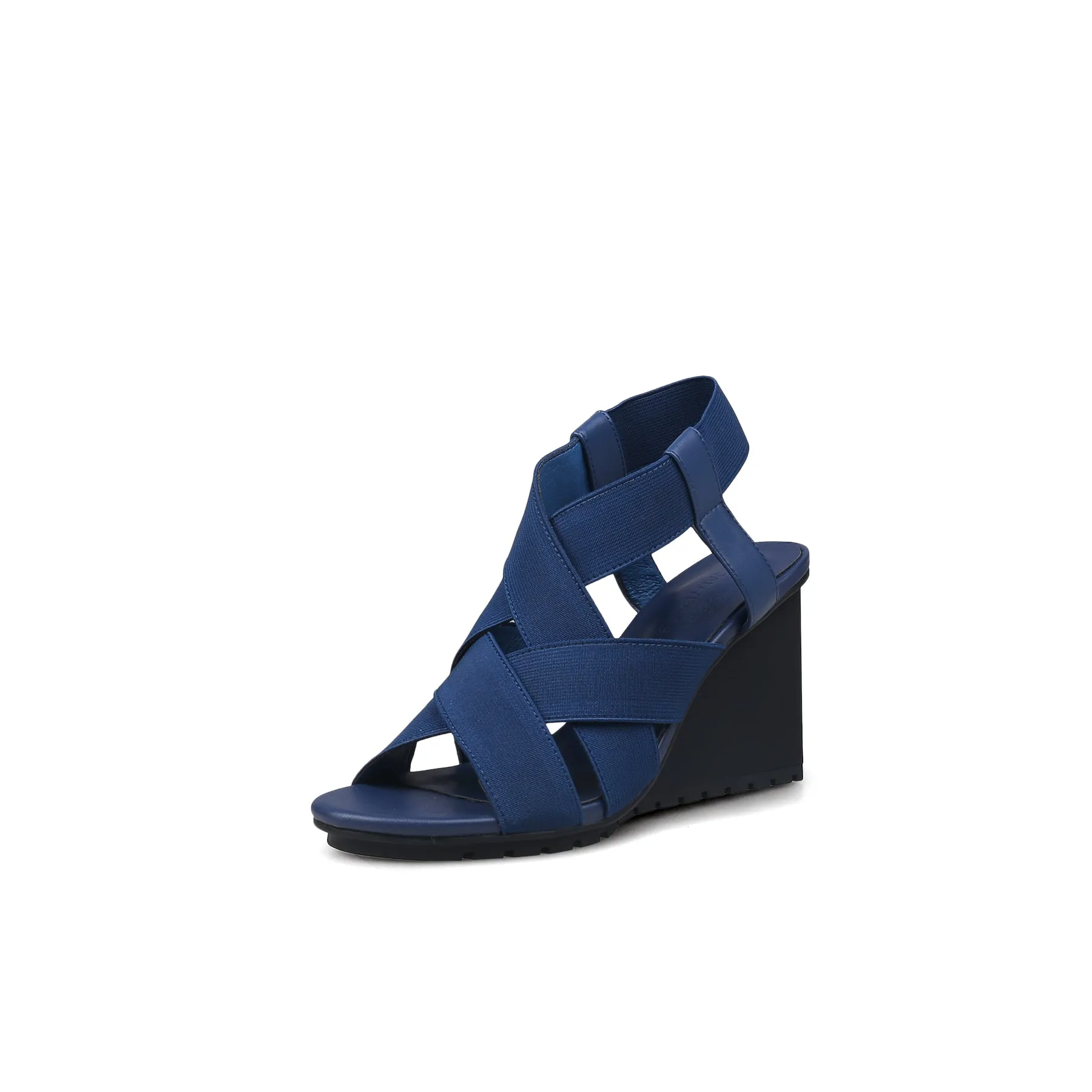 Weave Open Toe Ankle-Strap Wedges