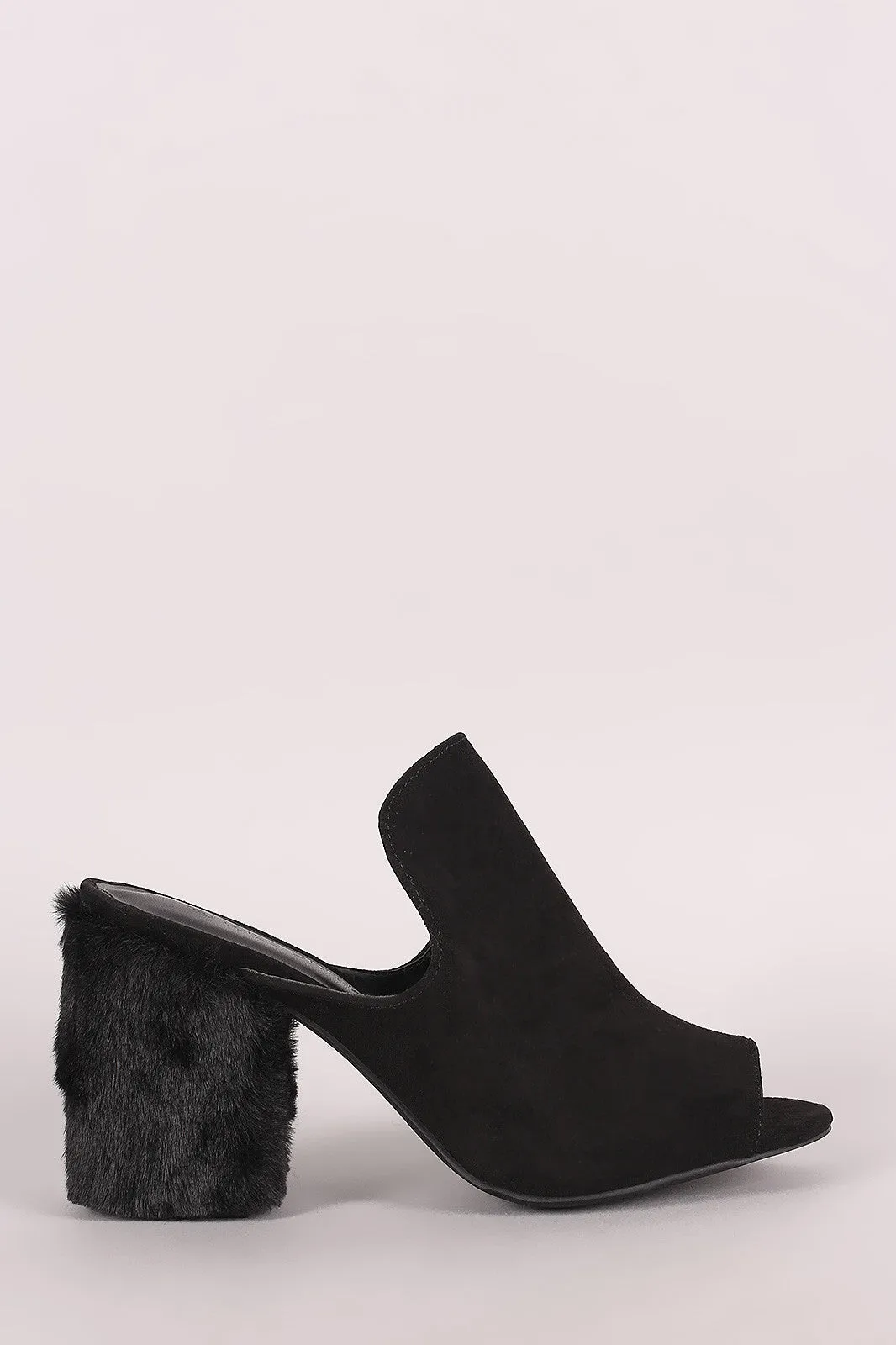 Wild Diva Lounge Fur Trim Loafer Chunky Heel