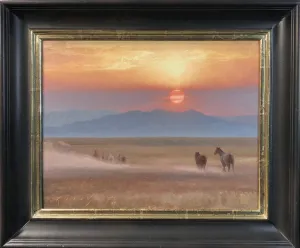 Wild Horses at Sunset Original Artwork