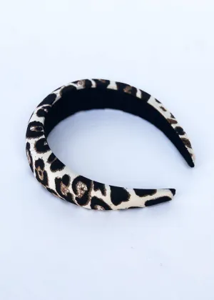 Wild Leo Printed Headband - Ivory